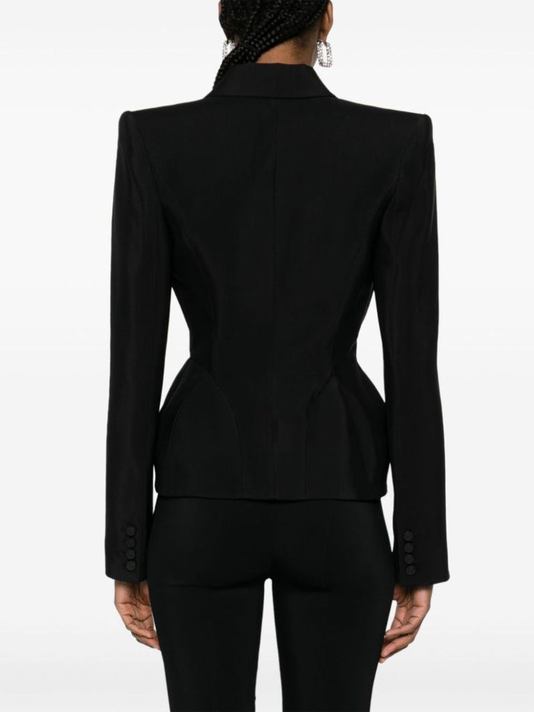 Black Mugler Signature Single-breasted Blazer