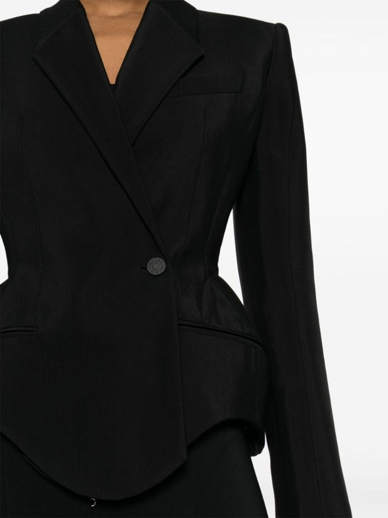 Black Mugler Signature Single-breasted Blazer