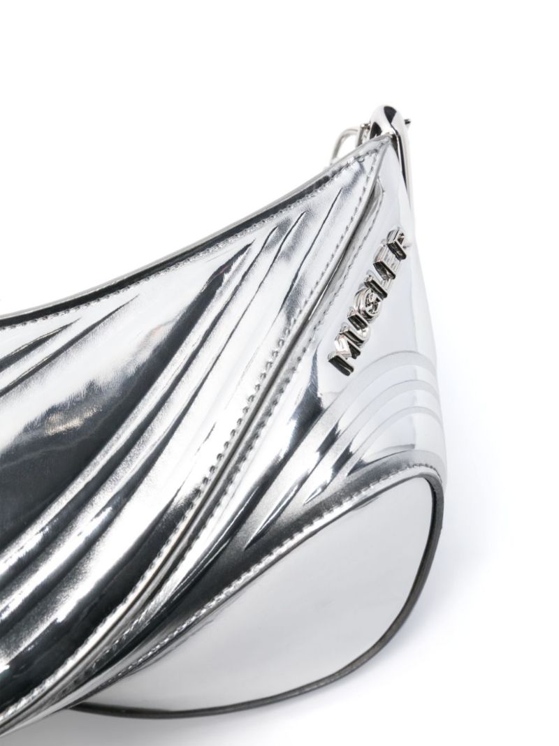 Silver-tone Spiral Curve 01 Small Cross Body Bag