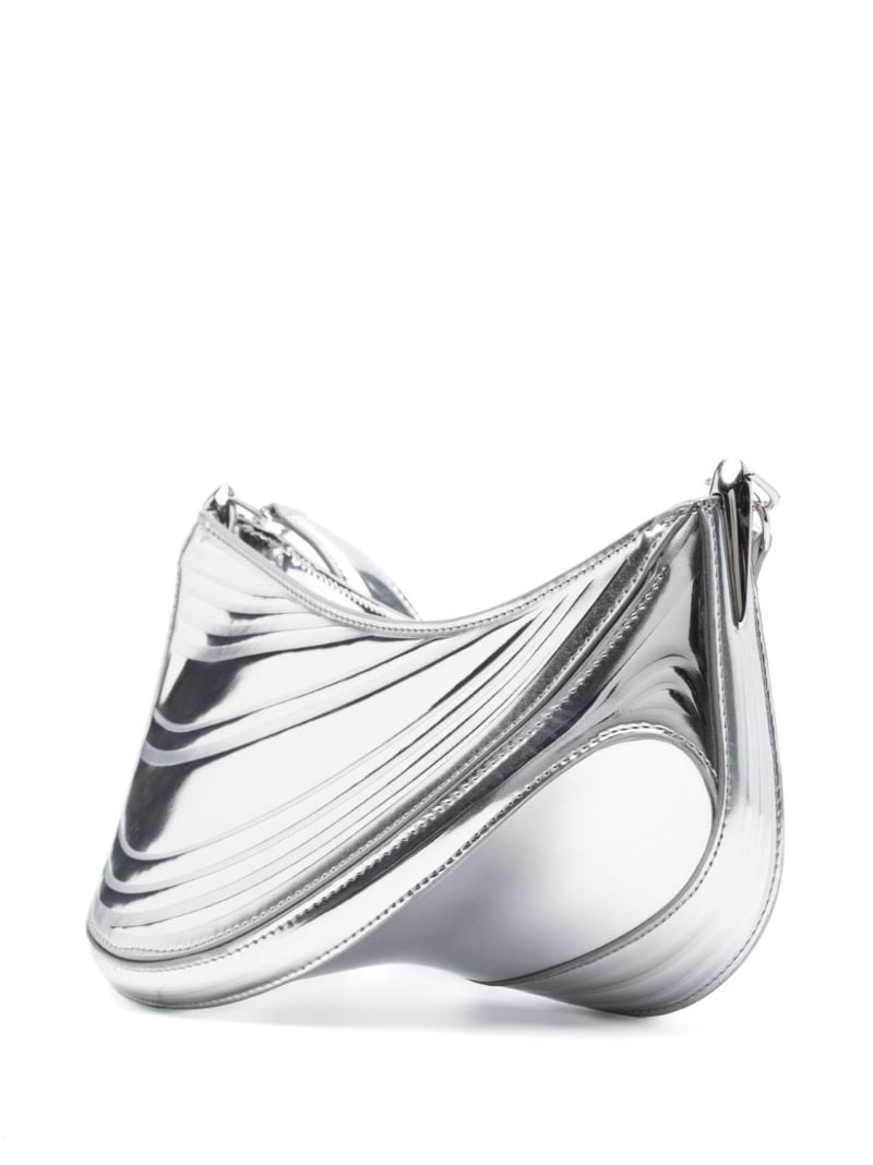 Silver-tone Spiral Curve 01 Small Cross Body Bag