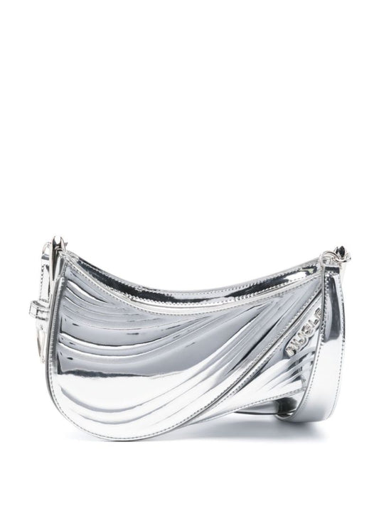 Silver-tone Spiral Curve 01 Small Cross Body Bag