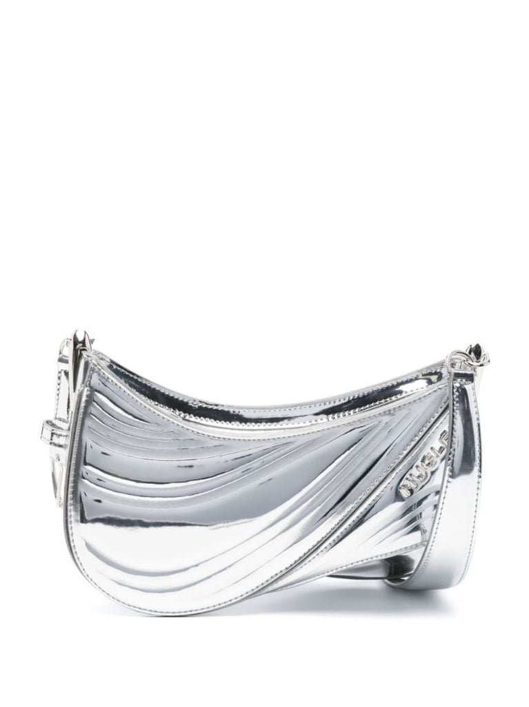 Silver-tone Spiral Curve 01 Small Cross Body Bag