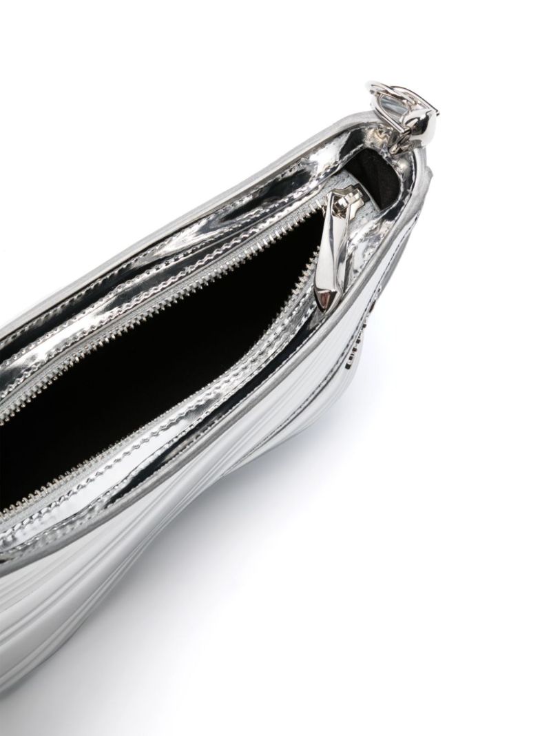 Silver-tone Spiral Curve 01 Small Cross Body Bag