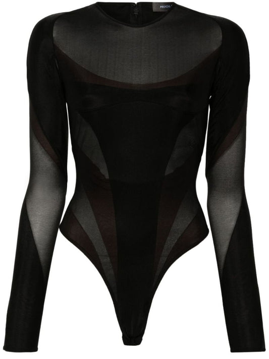 Black Panelled Bodysuit