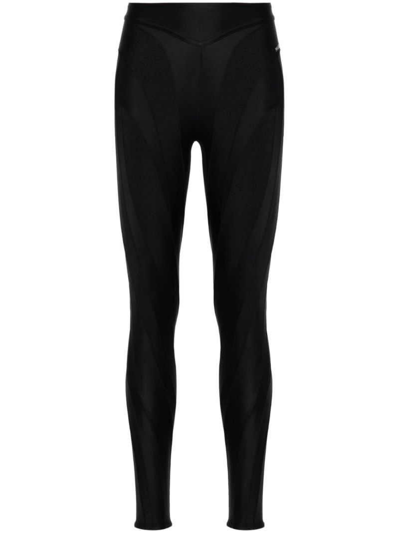 Black Spiral Panelled Leggings