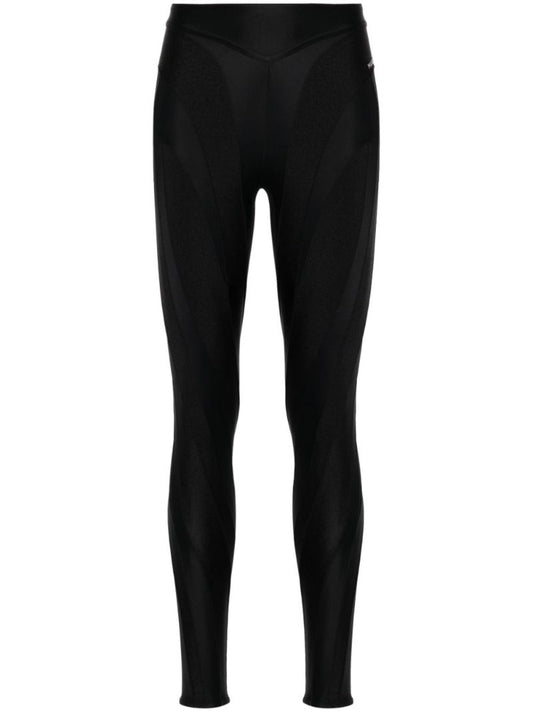 Black Spiral Panelled Leggings