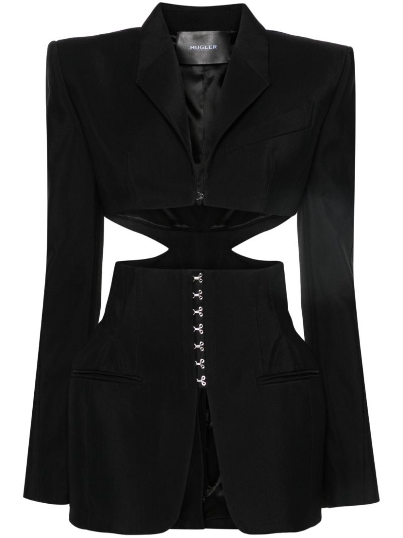 Black Cut-out Corseted Blazer