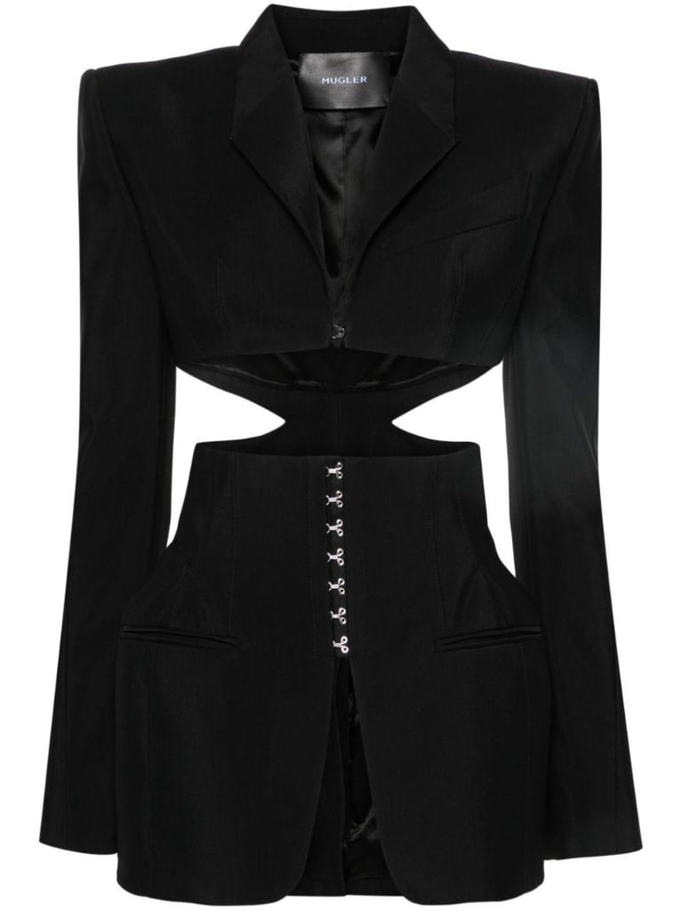 Black Cut-out Corseted Blazer