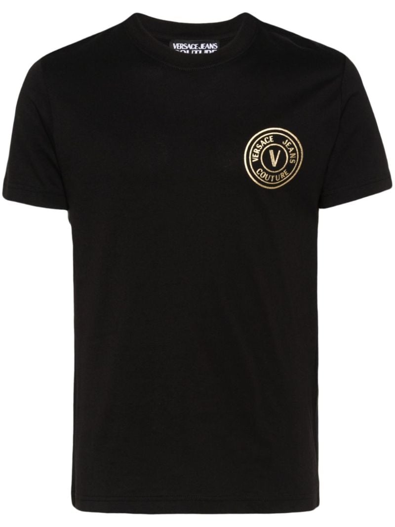 Black Logo Print Cotton T-shirt