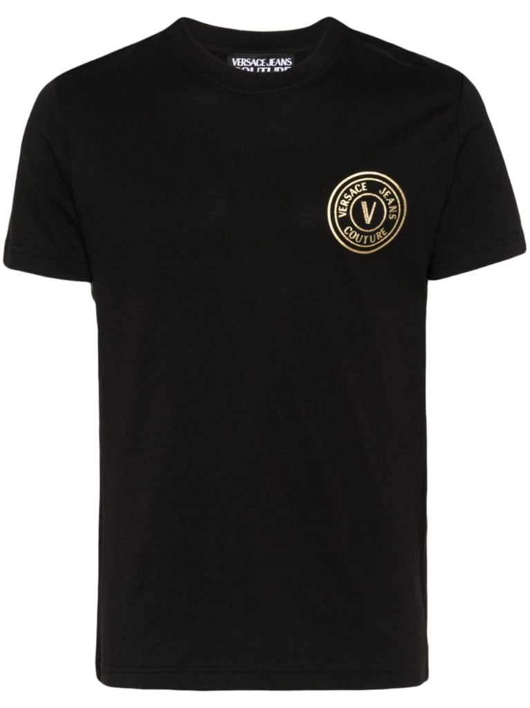 Black Logo Print Cotton T-shirt