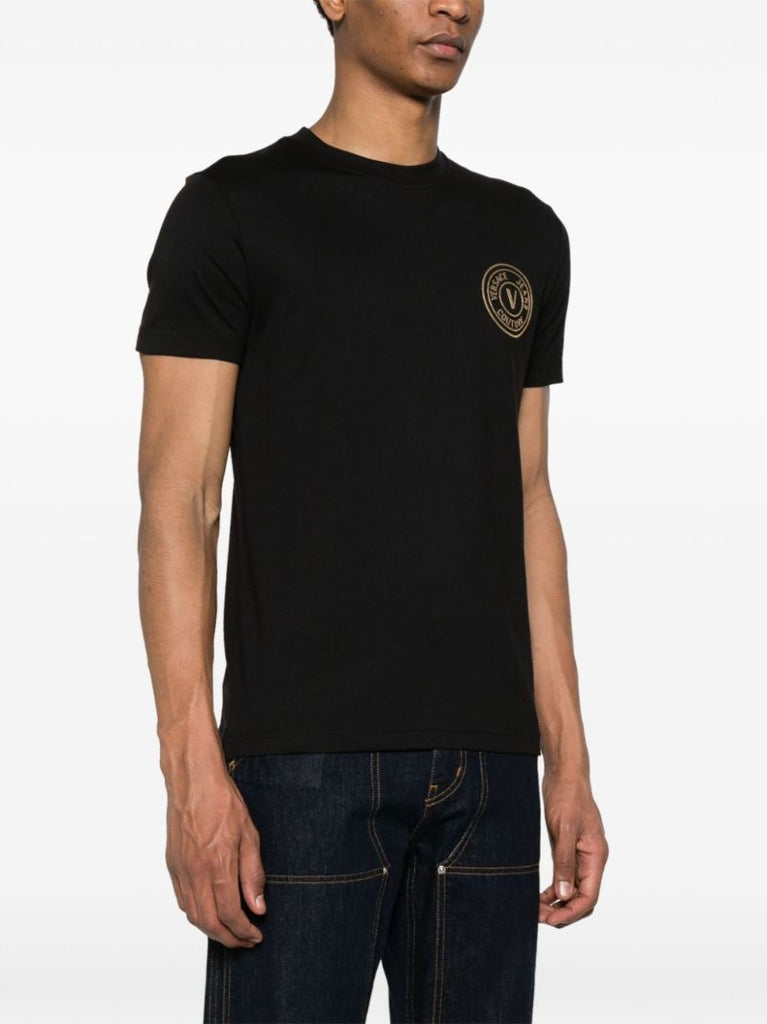 Black Logo Print Cotton T-shirt