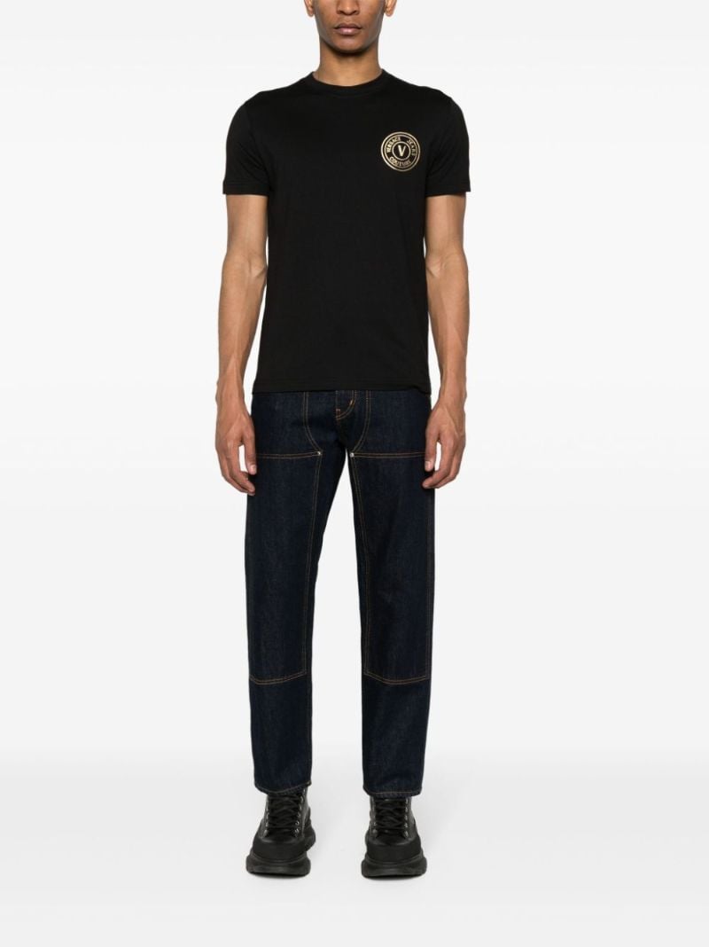 Black Logo Print Cotton T-shirt
