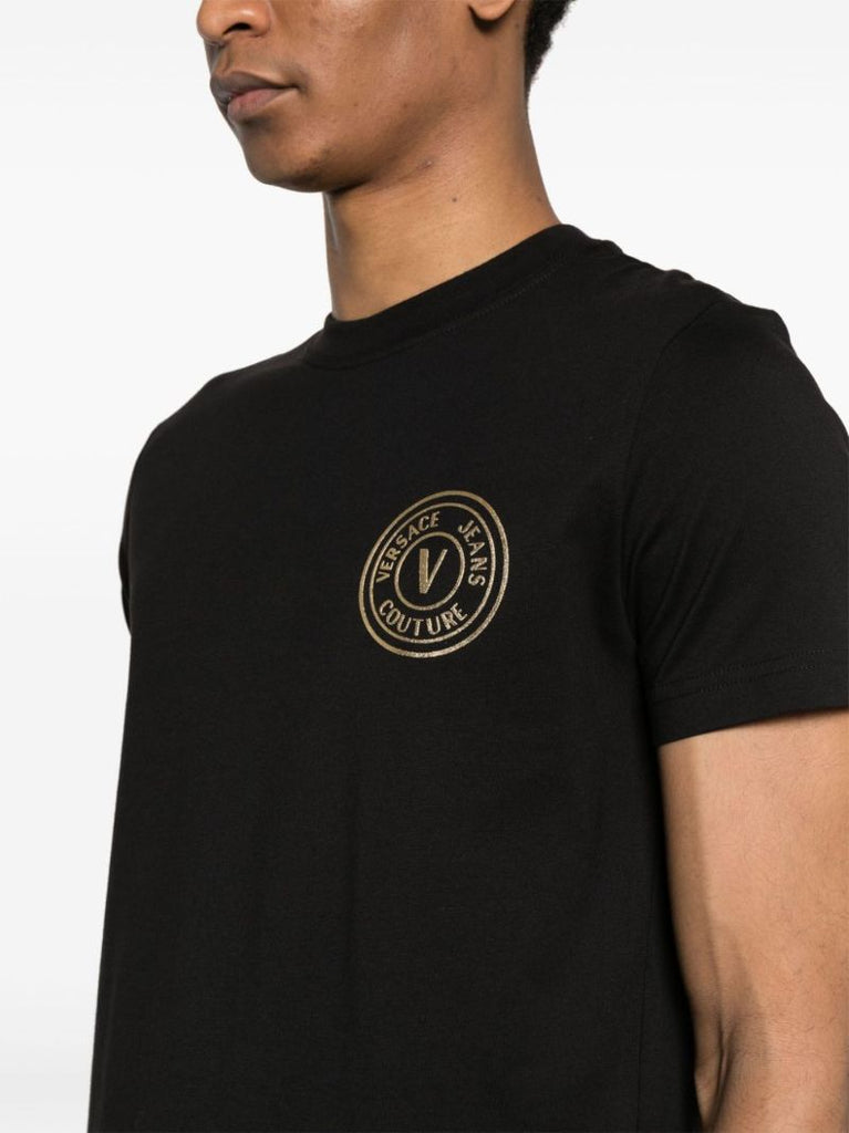 Black Logo Print Cotton T-shirt