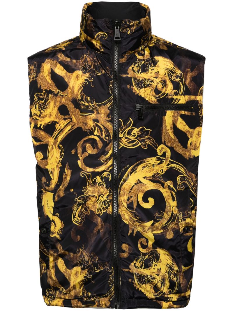 Black V-emblem Reversible Down Gilet