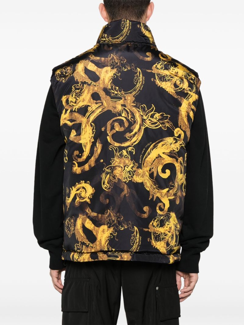 Black V-emblem Reversible Down Gilet