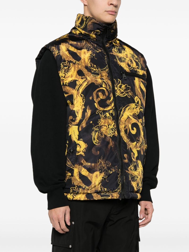 Black V-emblem Reversible Down Gilet