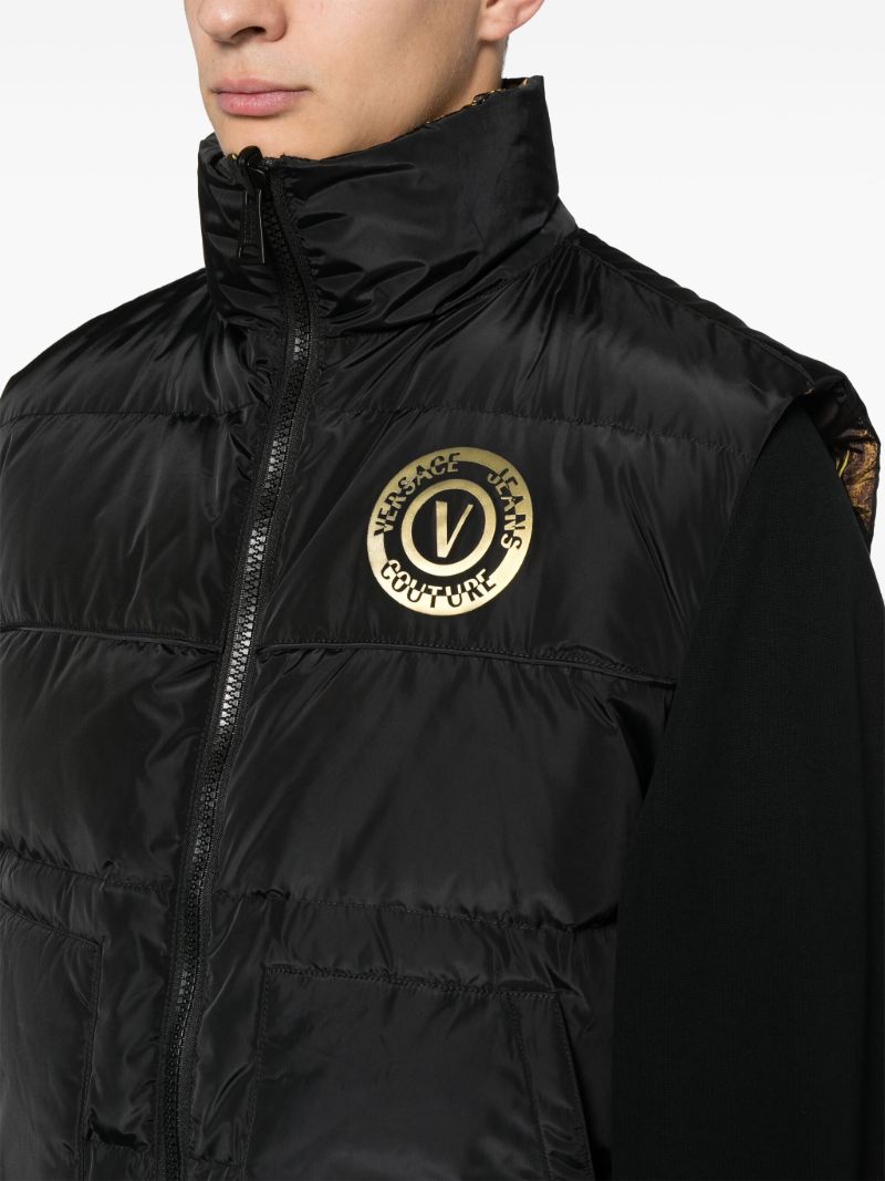 Black V-emblem Reversible Down Gilet