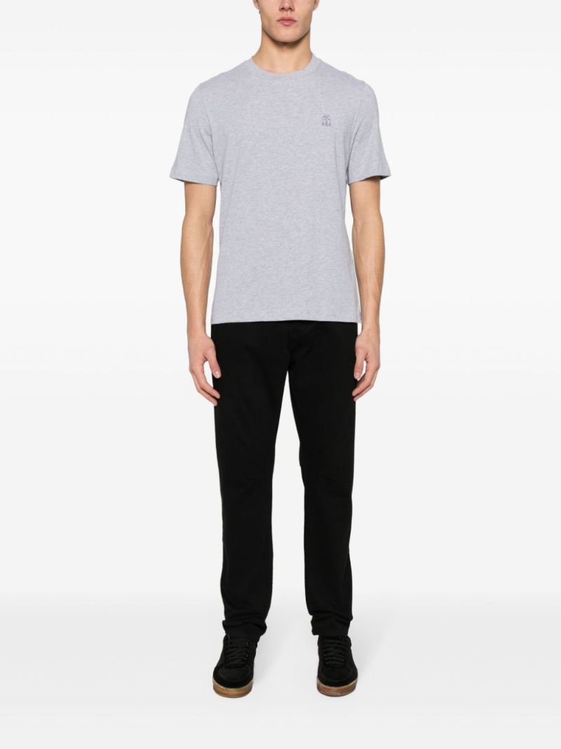 Grey Logo-print Cotton T-shirt