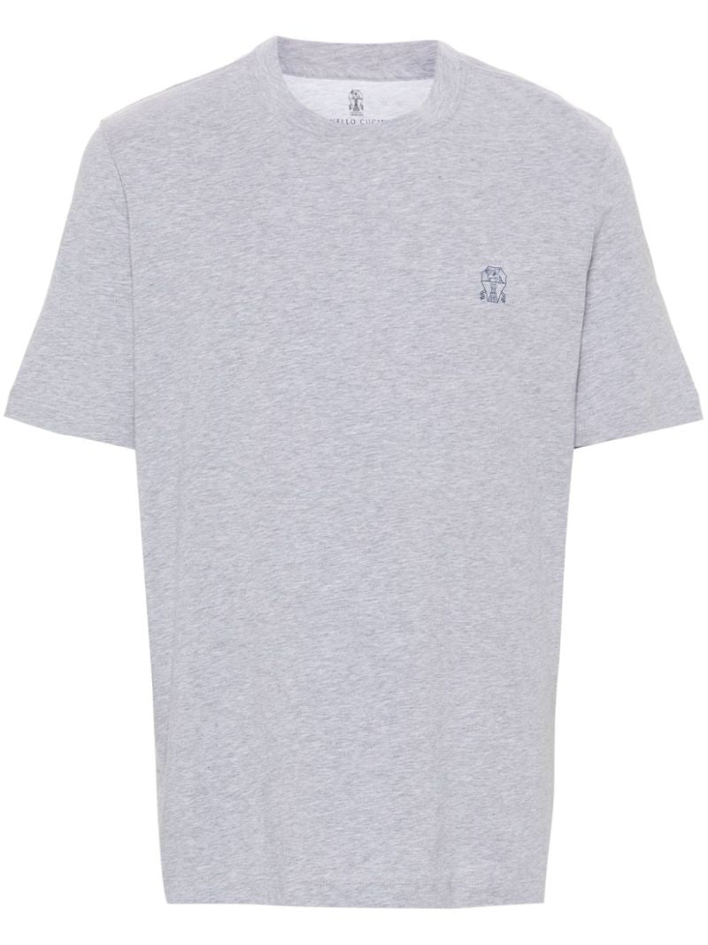 Grey Logo-print Cotton T-shirt