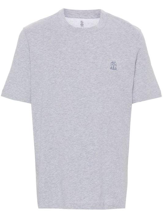 Grey Logo-print Cotton T-shirt