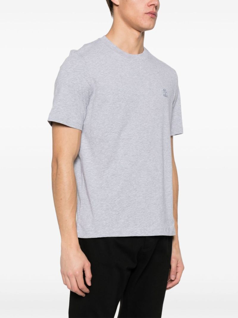 Grey Logo-print Cotton T-shirt