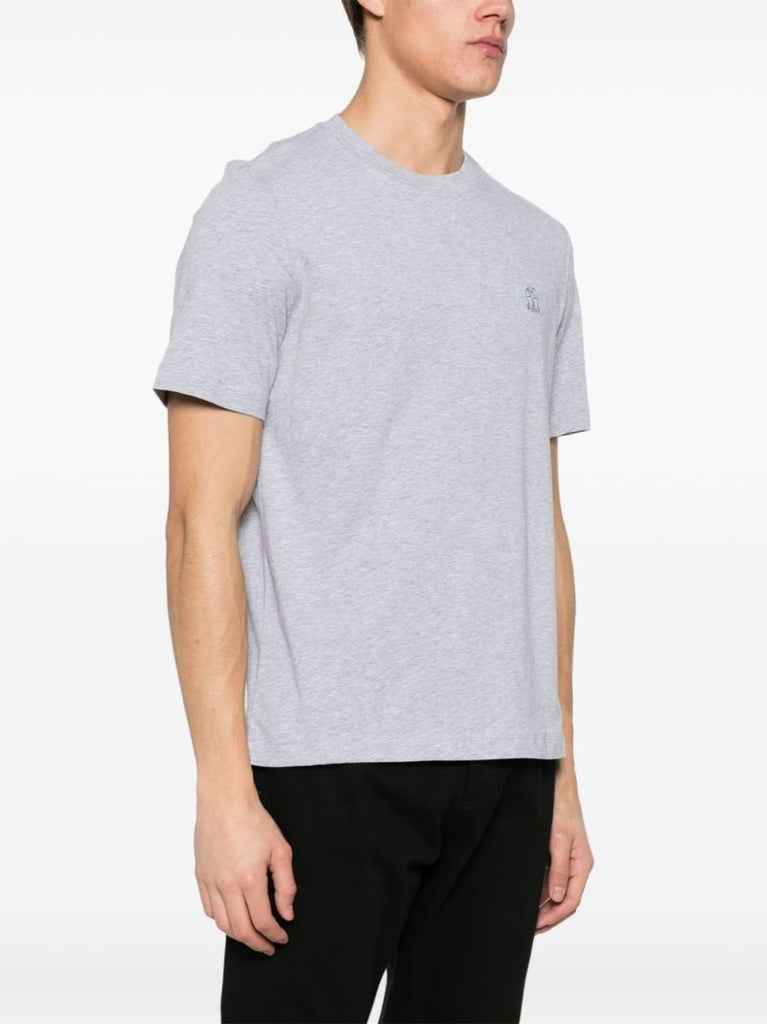 Grey Logo-print Cotton T-shirt