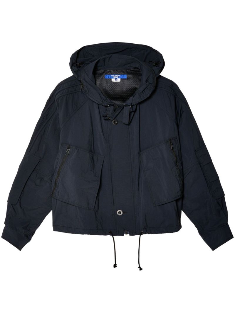 Black Hooded Ripstop Jacket