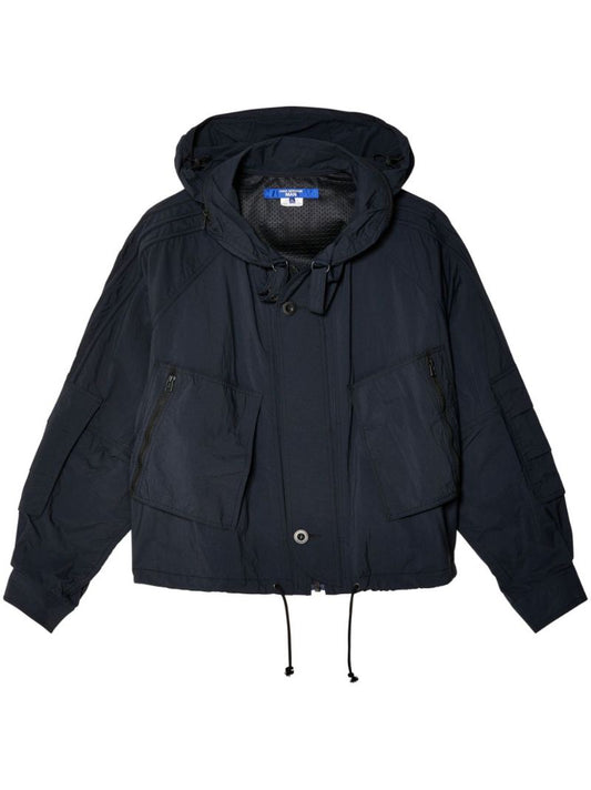 Black Hooded Ripstop Jacket