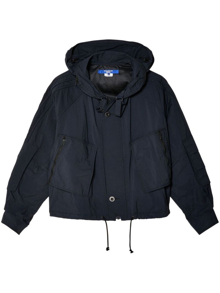 Black Hooded Ripstop Jacket