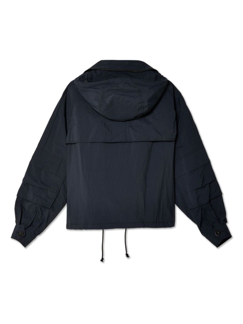 Black Hooded Ripstop Jacket