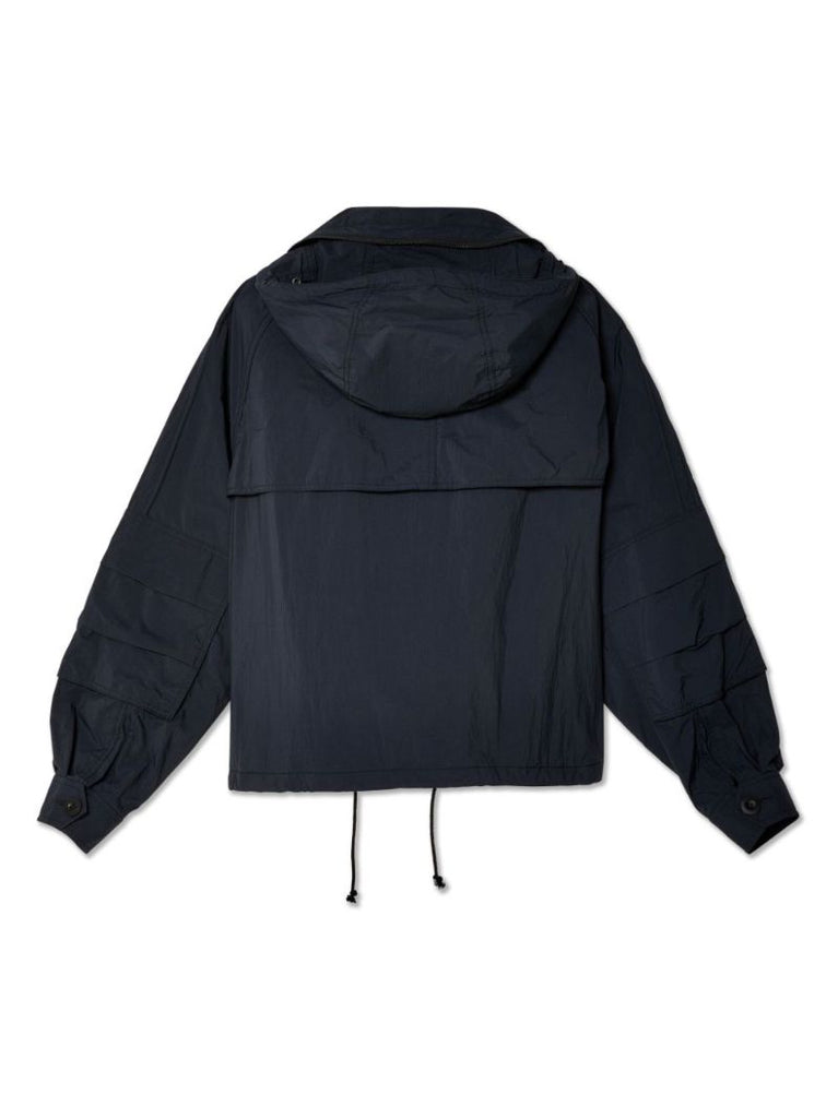 Black Hooded Ripstop Jacket