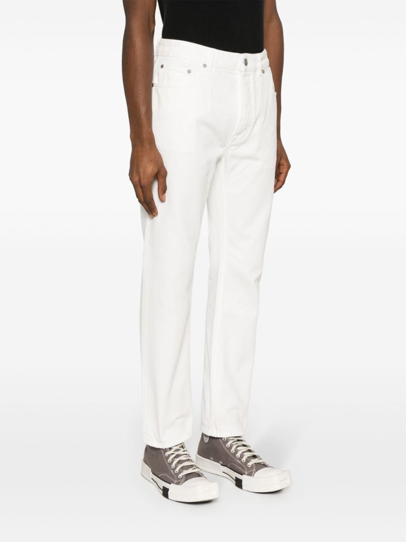 White Logo-embossed Straight-leg Jeans