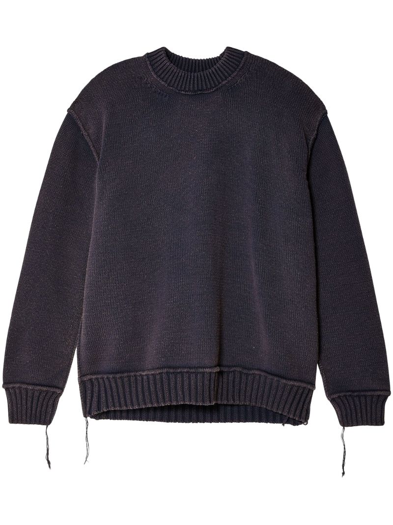 Blue Cotton Crew-neck Jumper
