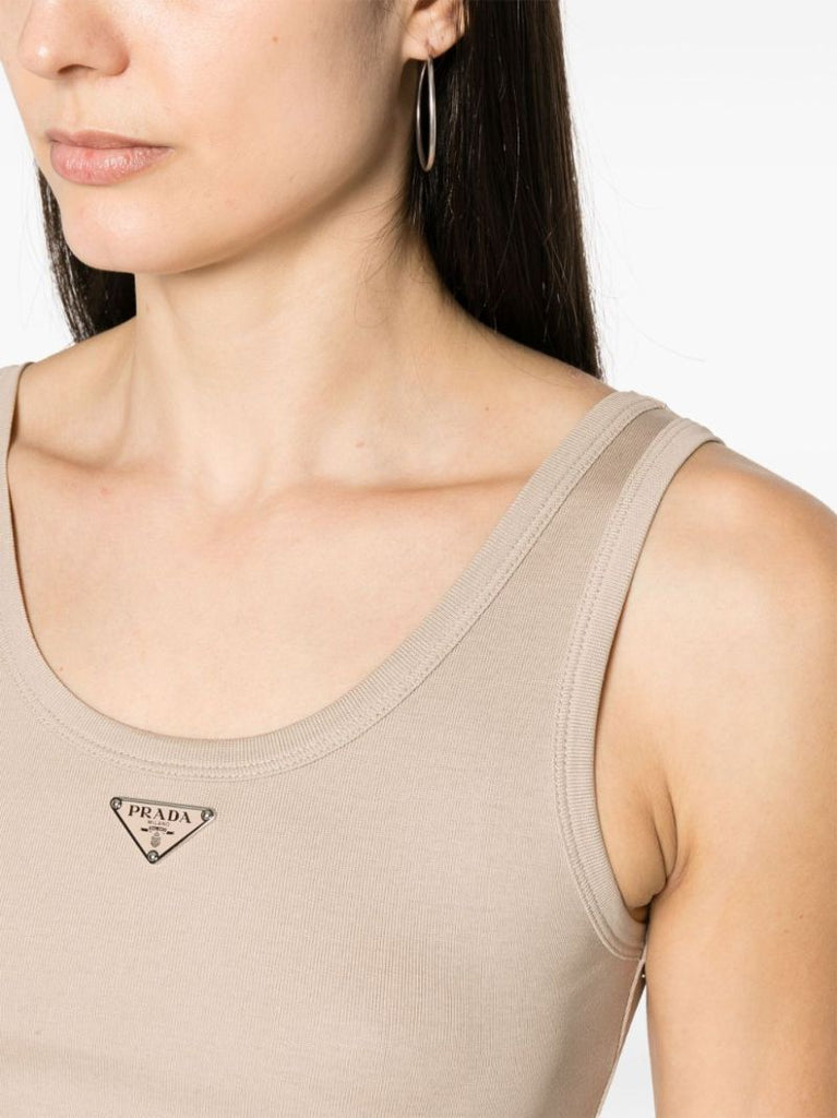 Triangle-logo Crop Top