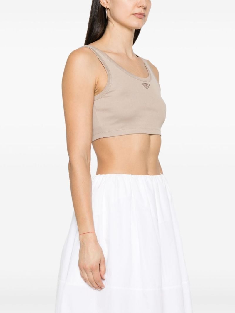 Triangle-logo Crop Top