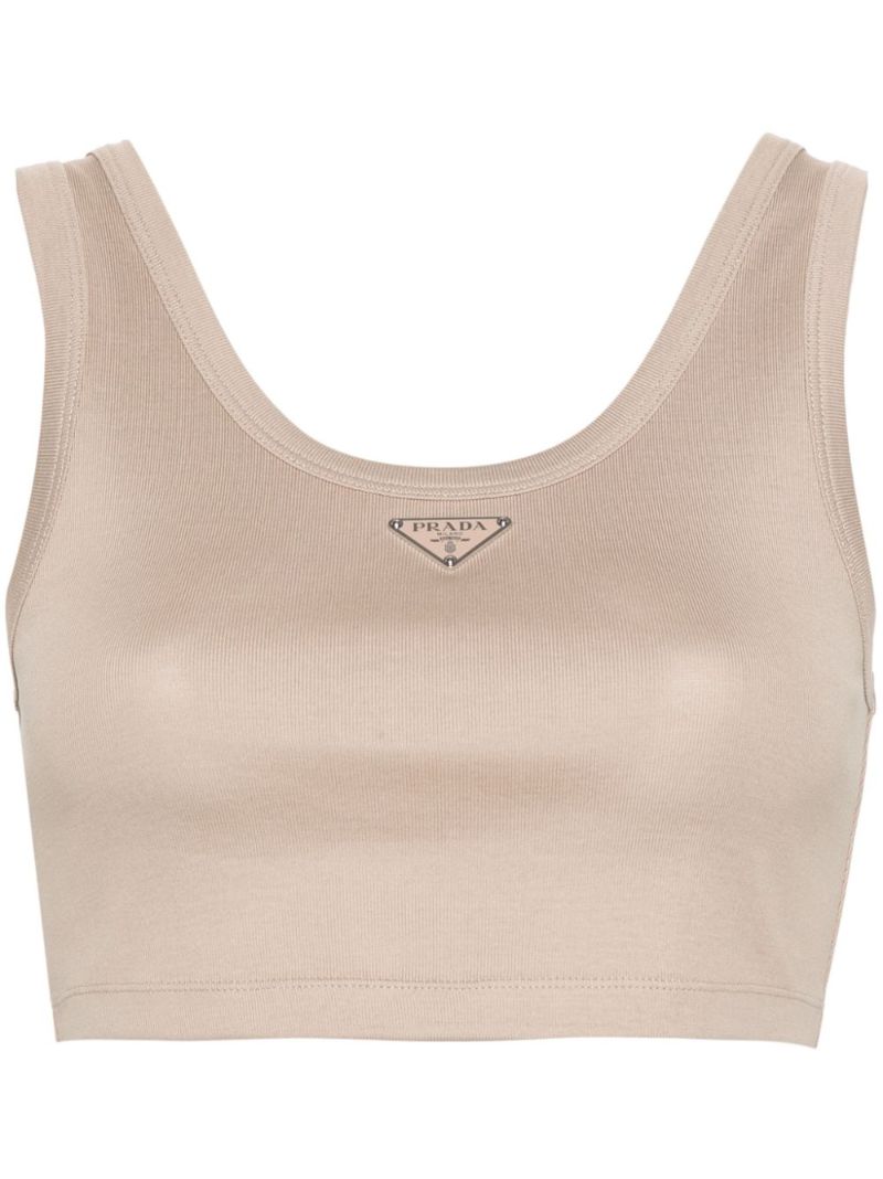 Triangle-logo Crop Top