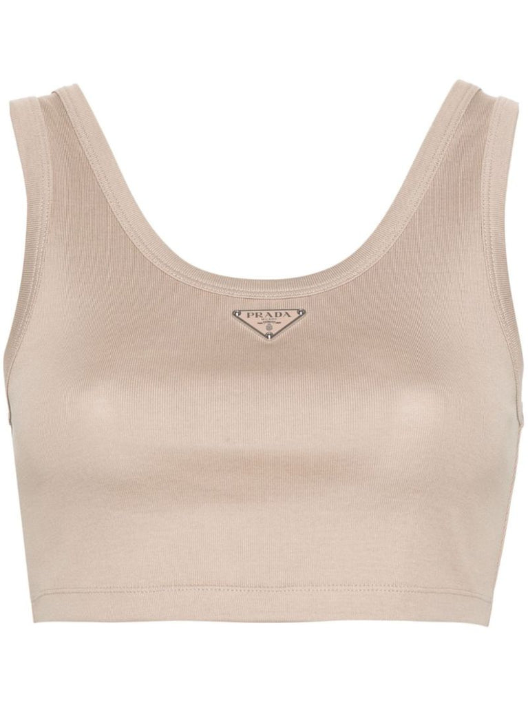 Triangle-logo Crop Top