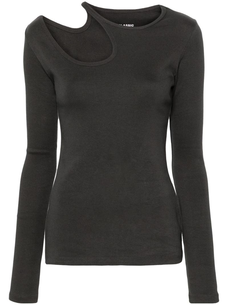 Grey Cut-out Cotton Top