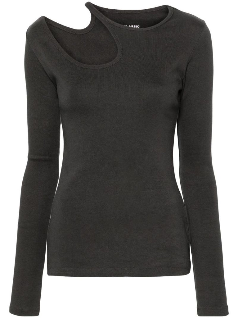Grey Cut-out Cotton Top