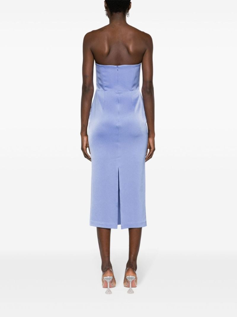 Blue Corset Satin Midi Dress