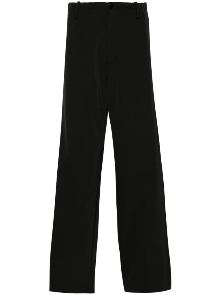 Black High Waist Straight-leg Trousers