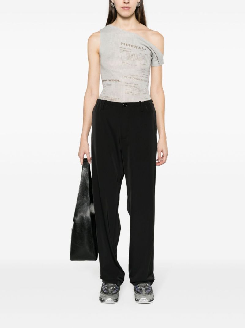 Black High Waist Straight-leg Trousers