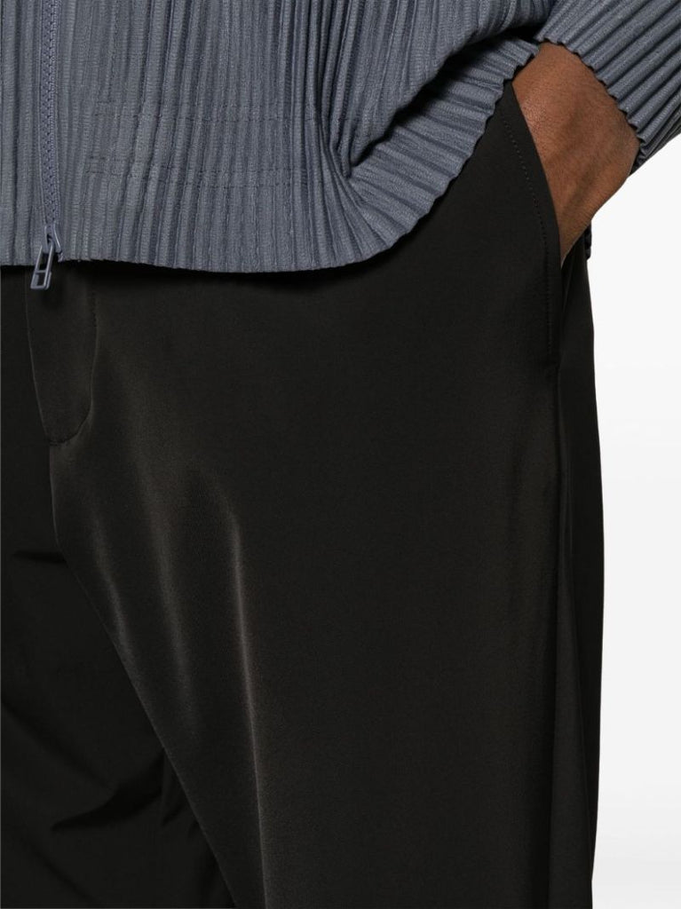 Black High Waist Straight-leg Trousers