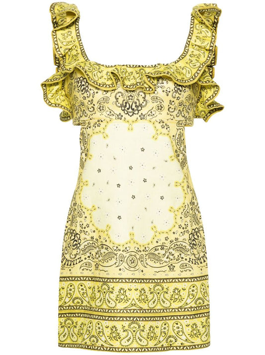 Yellow Matchmaker Bandana-print Mini Dress