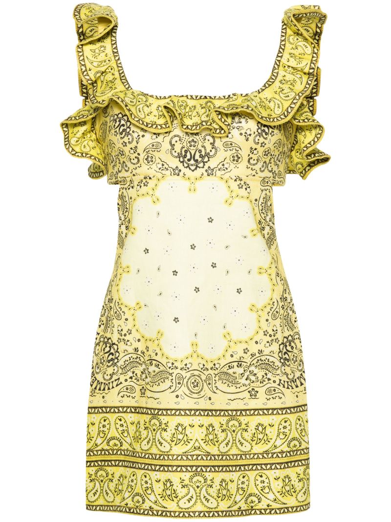 Yellow Matchmaker Bandana-print Mini Dress