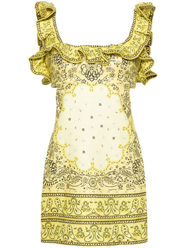 Yellow Matchmaker Bandana-print Mini Dress