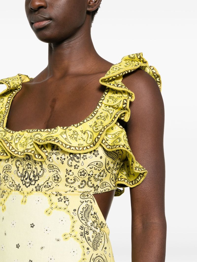 Yellow Matchmaker Bandana-print Mini Dress