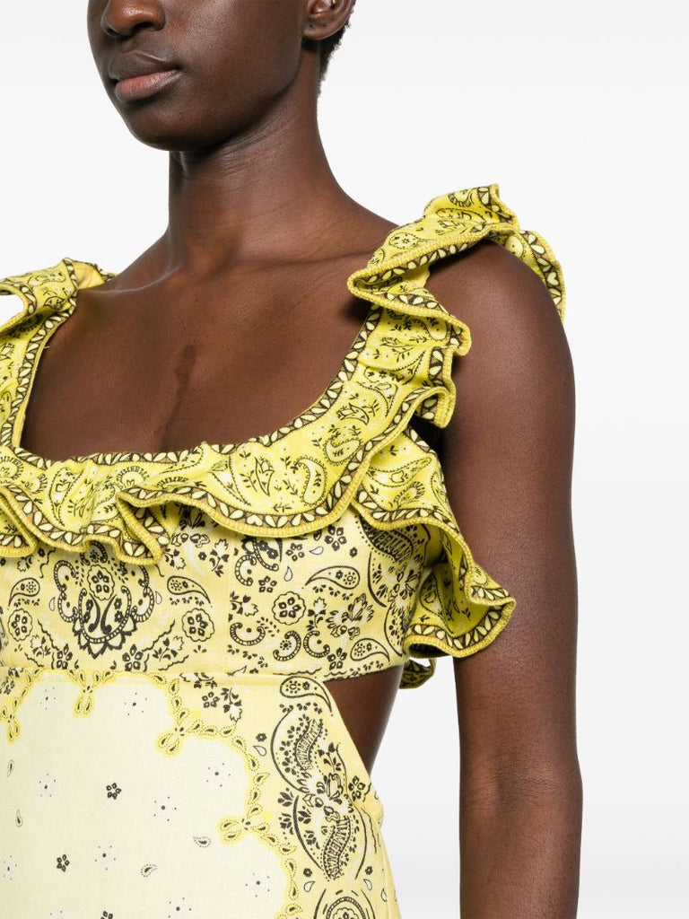 Yellow Matchmaker Bandana-print Mini Dress