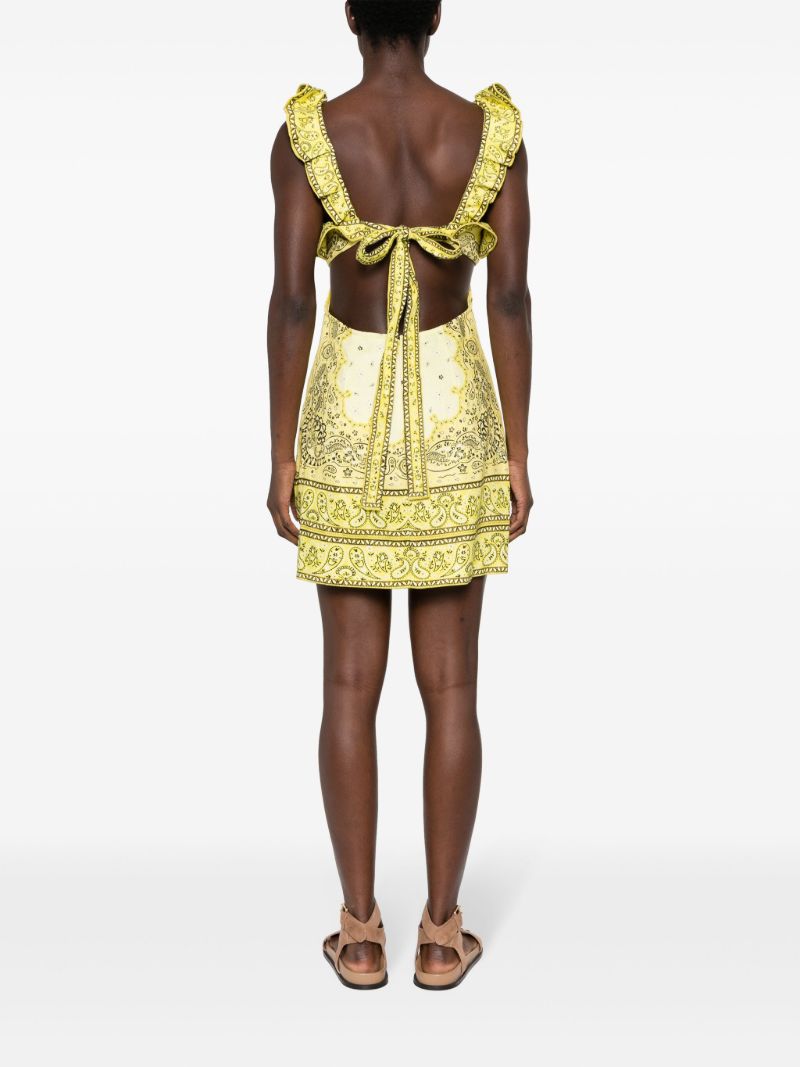 Yellow Matchmaker Bandana-print Mini Dress