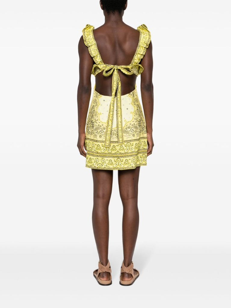 Yellow Matchmaker Bandana-print Mini Dress